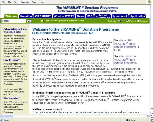 Donation Program - Viramune Donation Programme®